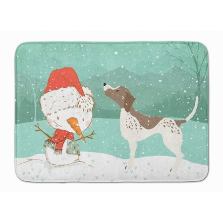 Carolines Treasures German Shorthair Snowman Christmas Machine Washable Memory Foam Mat CK2045RUG